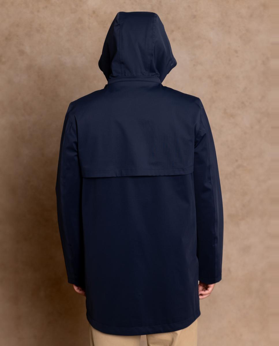 Imagen 3 de Parka impermeable de hombre de diseño minimalista y líneas contemporáneas. - Henry Arroway - Azul marino Azul marino