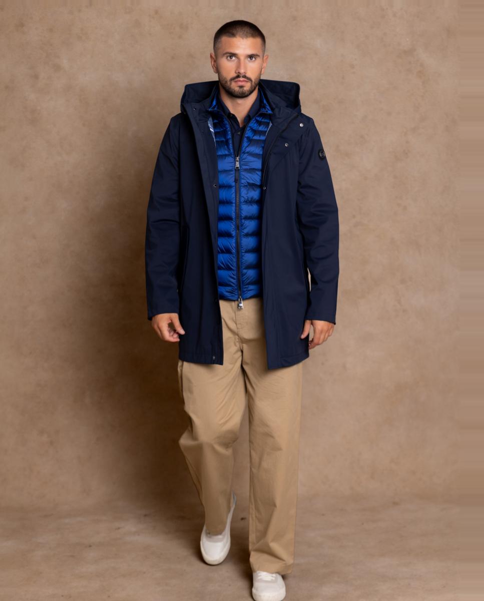 Imagen 6 de Parka impermeable de hombre de diseño minimalista y líneas contemporáneas. - Henry Arroway - Azul marino Azul marino