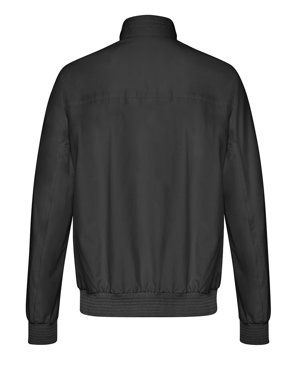 Blusão Bomber Curto Resistente ao Vento Preto-2