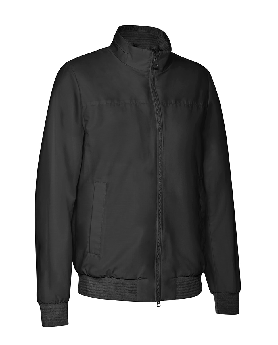 Blusão Bomber Curto Resistente ao Vento Preto-3