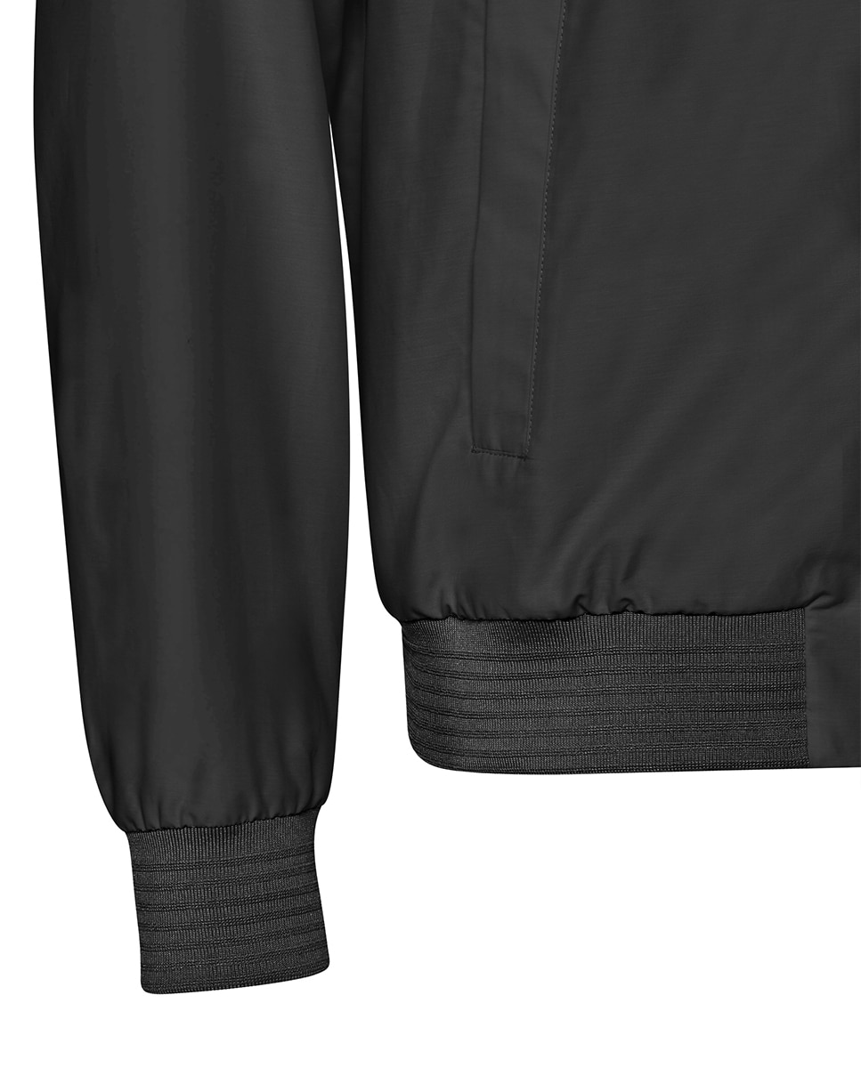 Blusão Bomber Curto Resistente ao Vento Preto-4