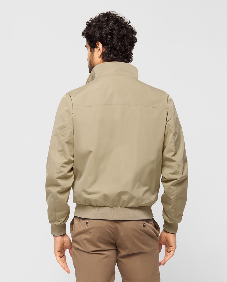 Blusão Harrington com Bolsos Laterais e Fecho de Correr Oculto Bege-2