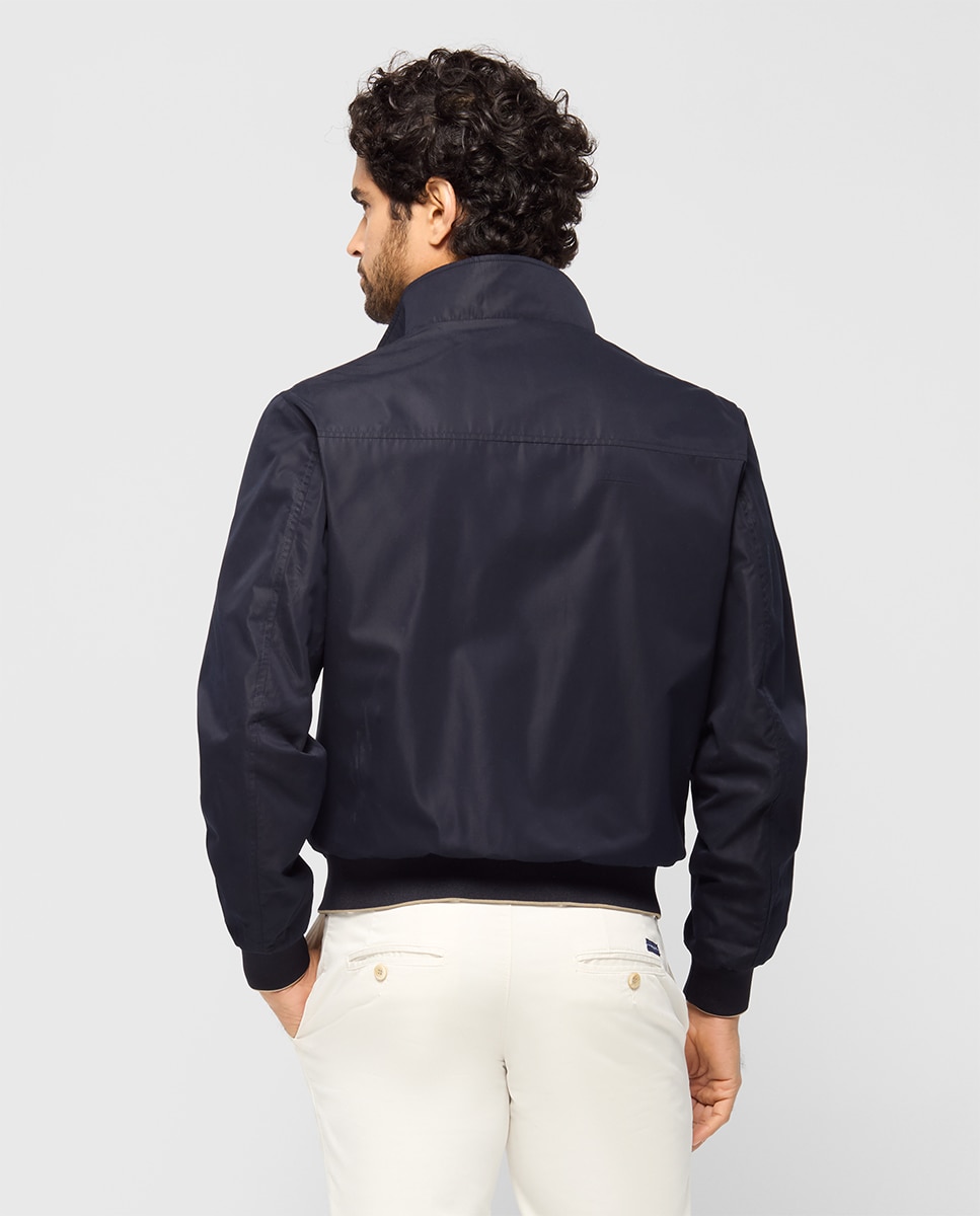 Cazadora de hombre harrington con bolsillos laterales y cremallera oculta - Pertegaz - Azul Azul-2