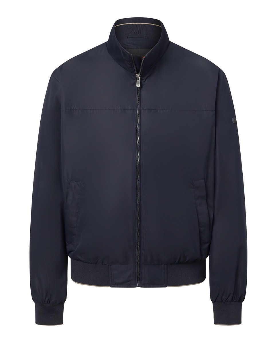 Cazadora de hombre harrington con bolsillos laterales y cremallera oculta - Pertegaz - Azul Azul-4