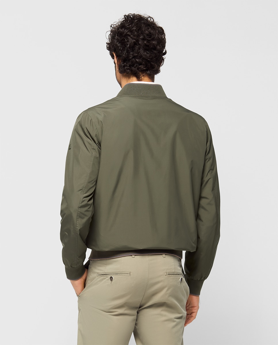 Blusão Bomber com Bolsos Laterais e Punhos Elásticos Verde-2