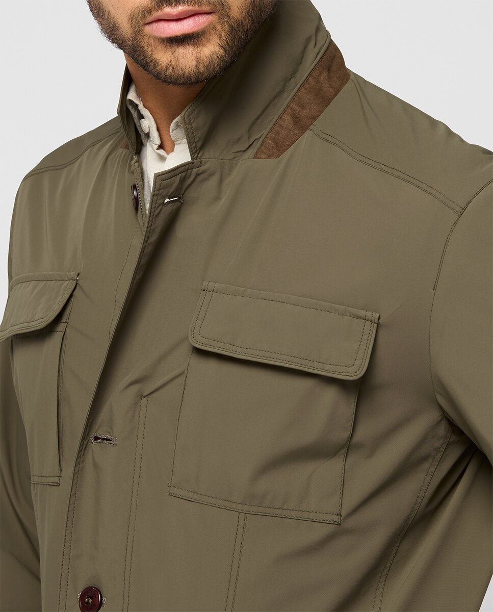 Blusão Tipo Falso Blazer com 4 Bolsos Verde-3