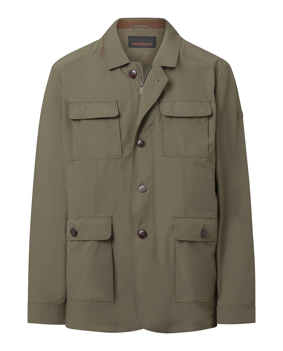 Blusão Tipo Falso Blazer com 4 Bolsos Verde-4