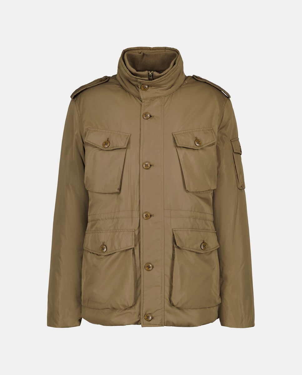 Parka de Cinco Bolsos com Cinto Castanho-claro-5