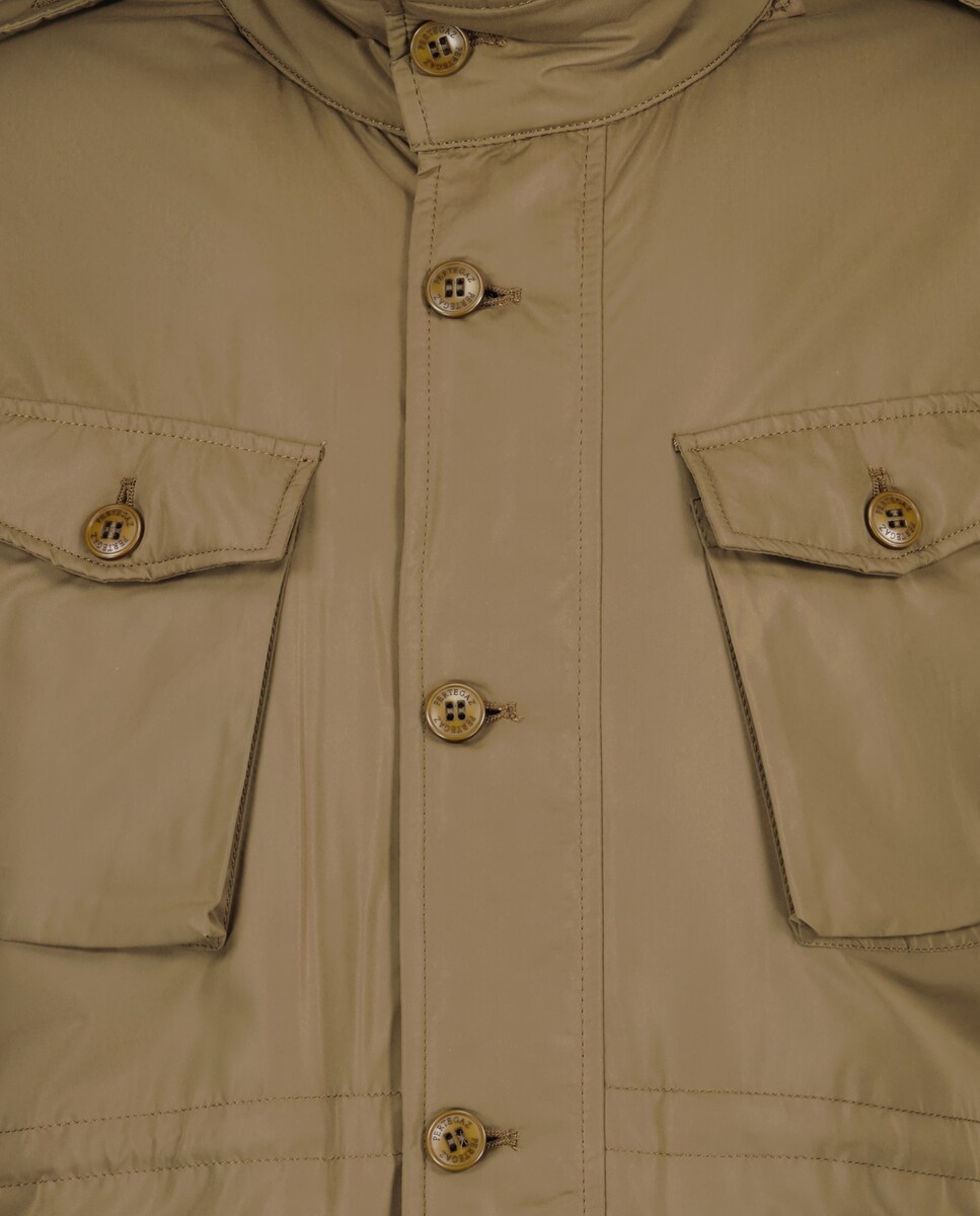 Parka de Cinco Bolsos com Cinto Castanho-claro-6