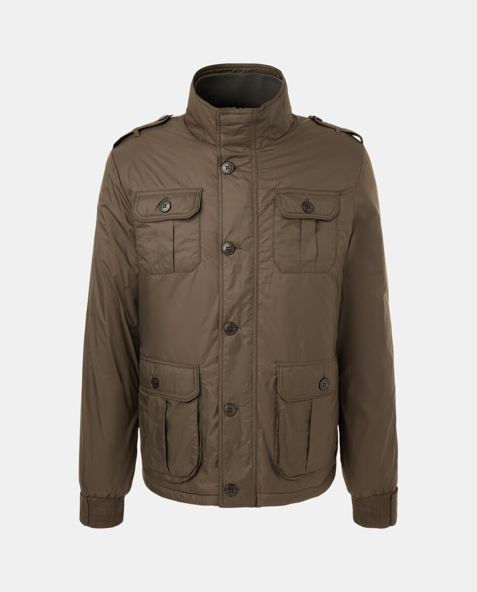 Blusão Tipo Field Jacket Verde-escuro-5