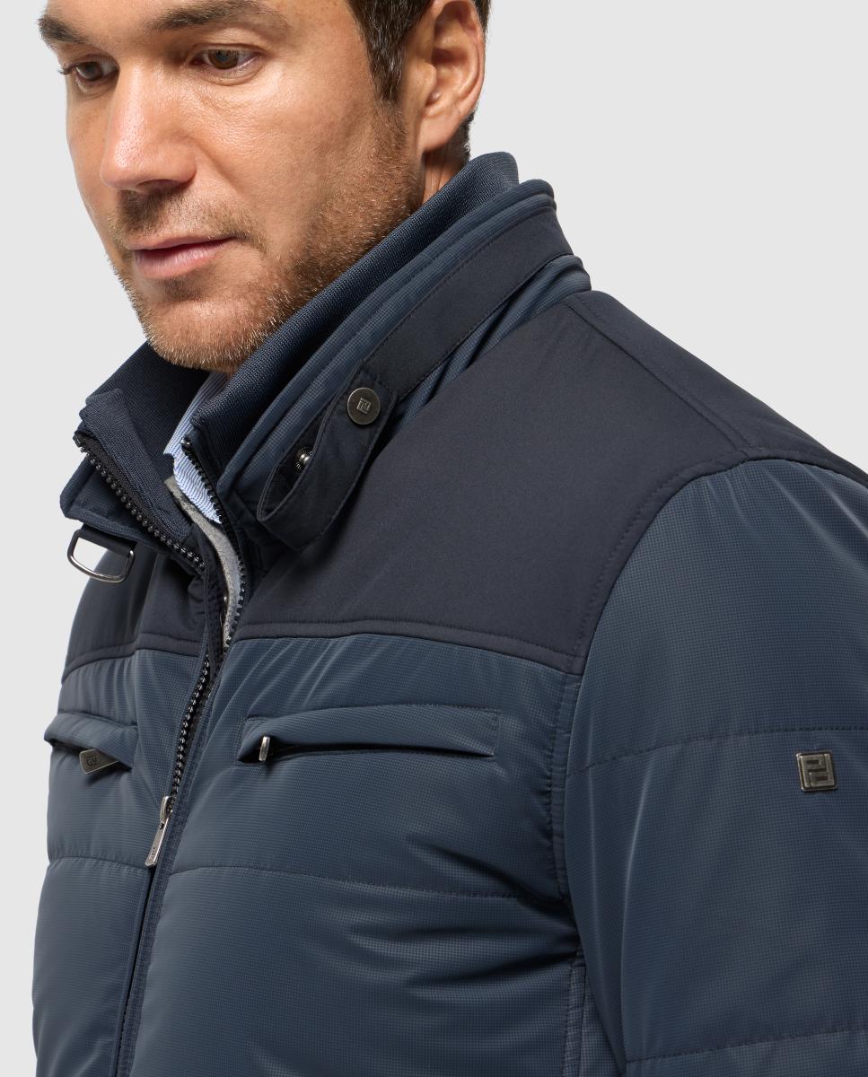 Parka Acolchoada com Quatro Bolsos Cinzento-escuro-3