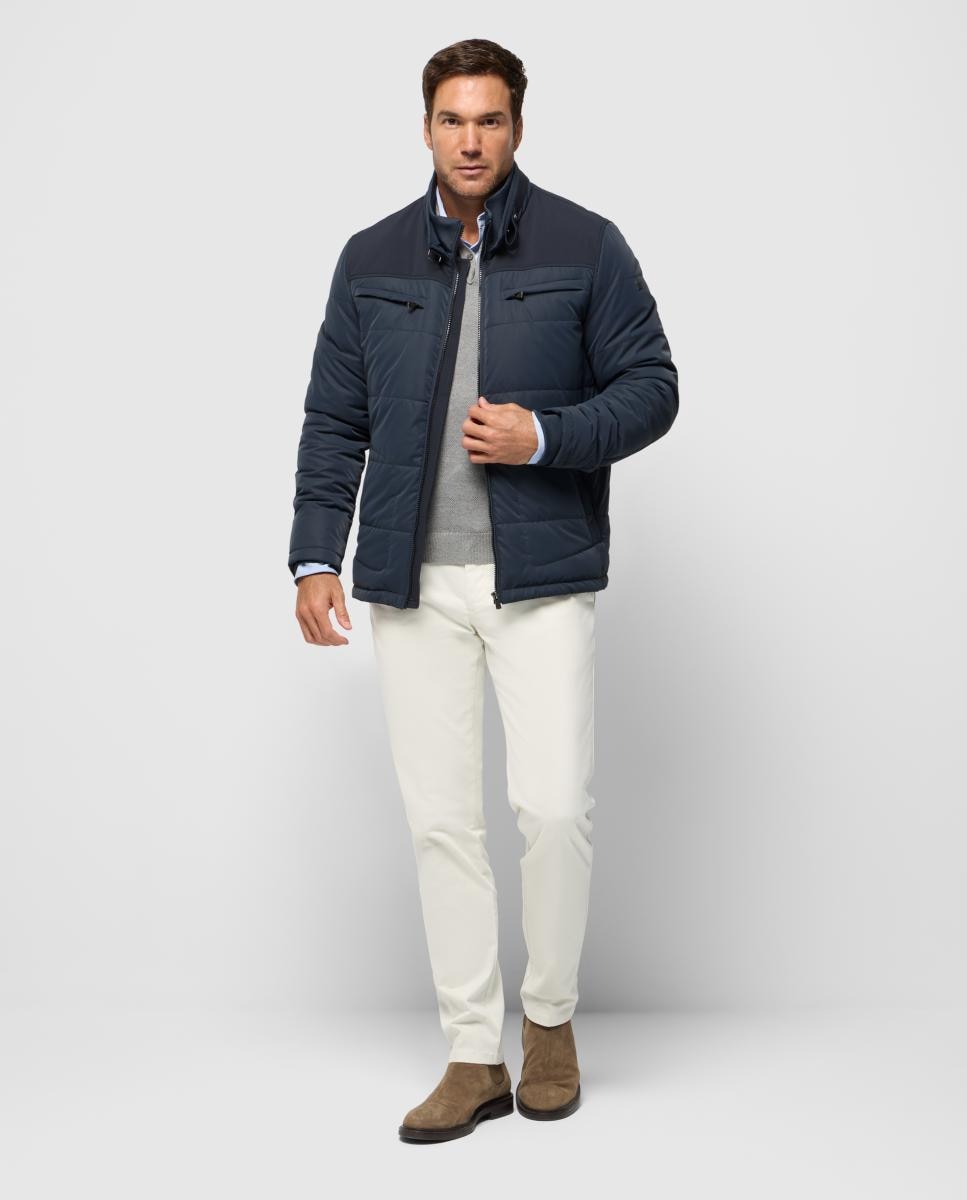 Parka Acolchoada com Quatro Bolsos Cinzento-escuro-5