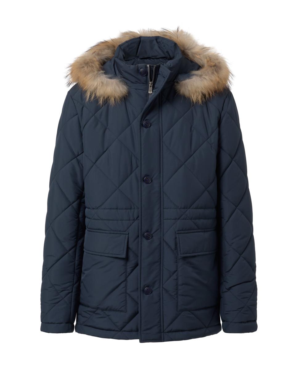 Parka Coreana de hombre con capucha de peletería - Pertegaz - Azul marino Azul marino-4