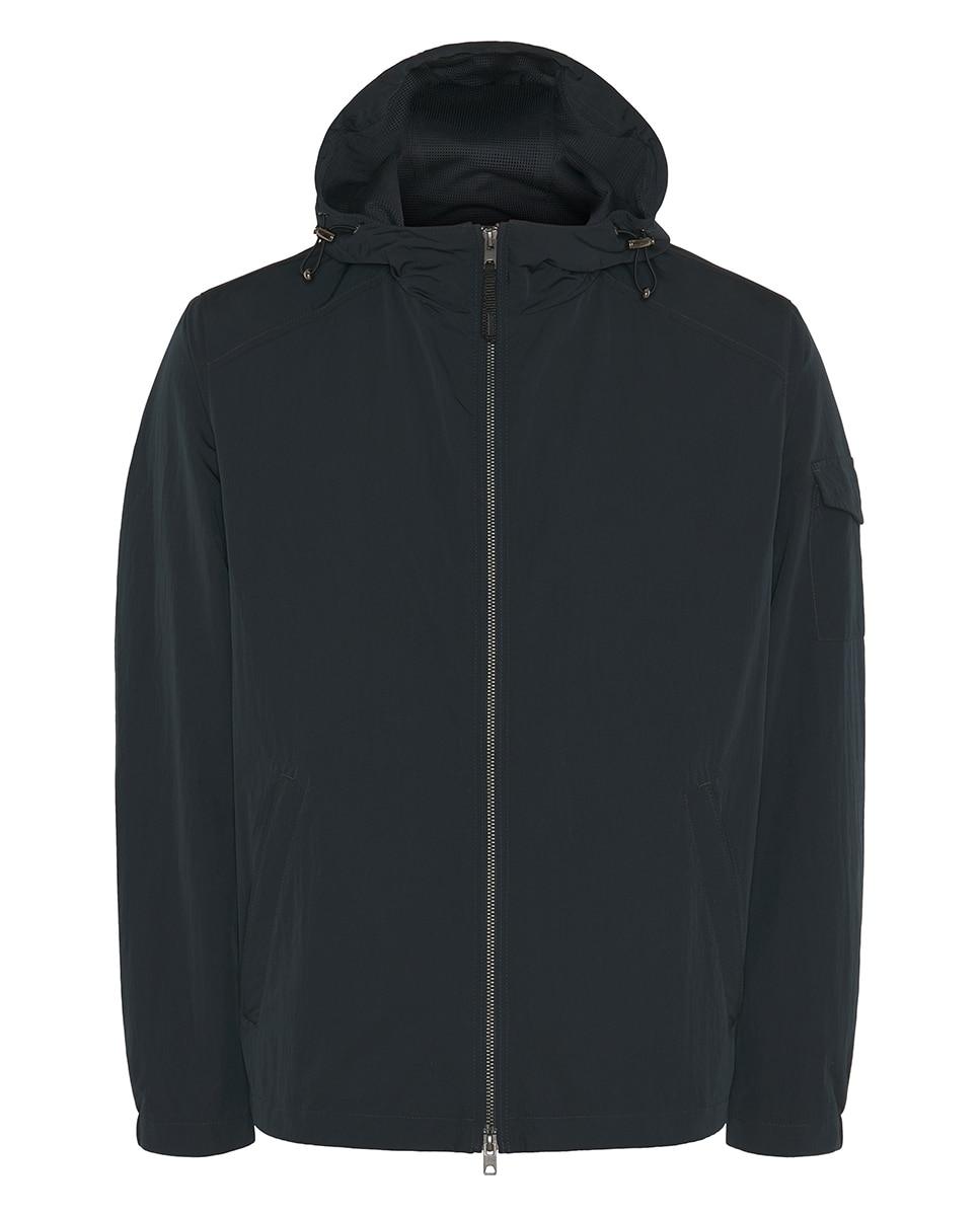 Corta-Vento Regular Fit com Capuz Azul-marinho-3