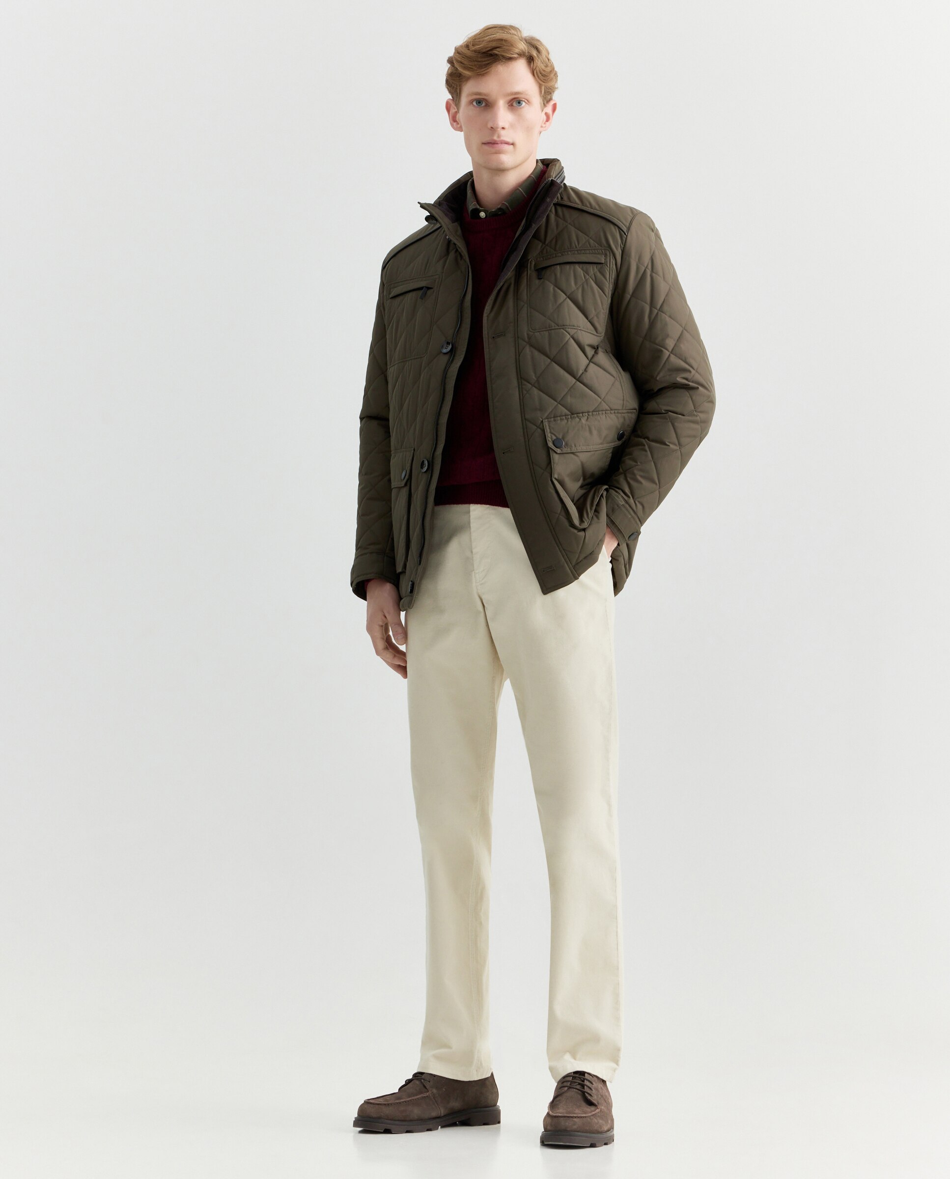 Chaquetón de hombre con bolsillos inclinados - Bugatti - Verde oscuro Verde oscuro-2