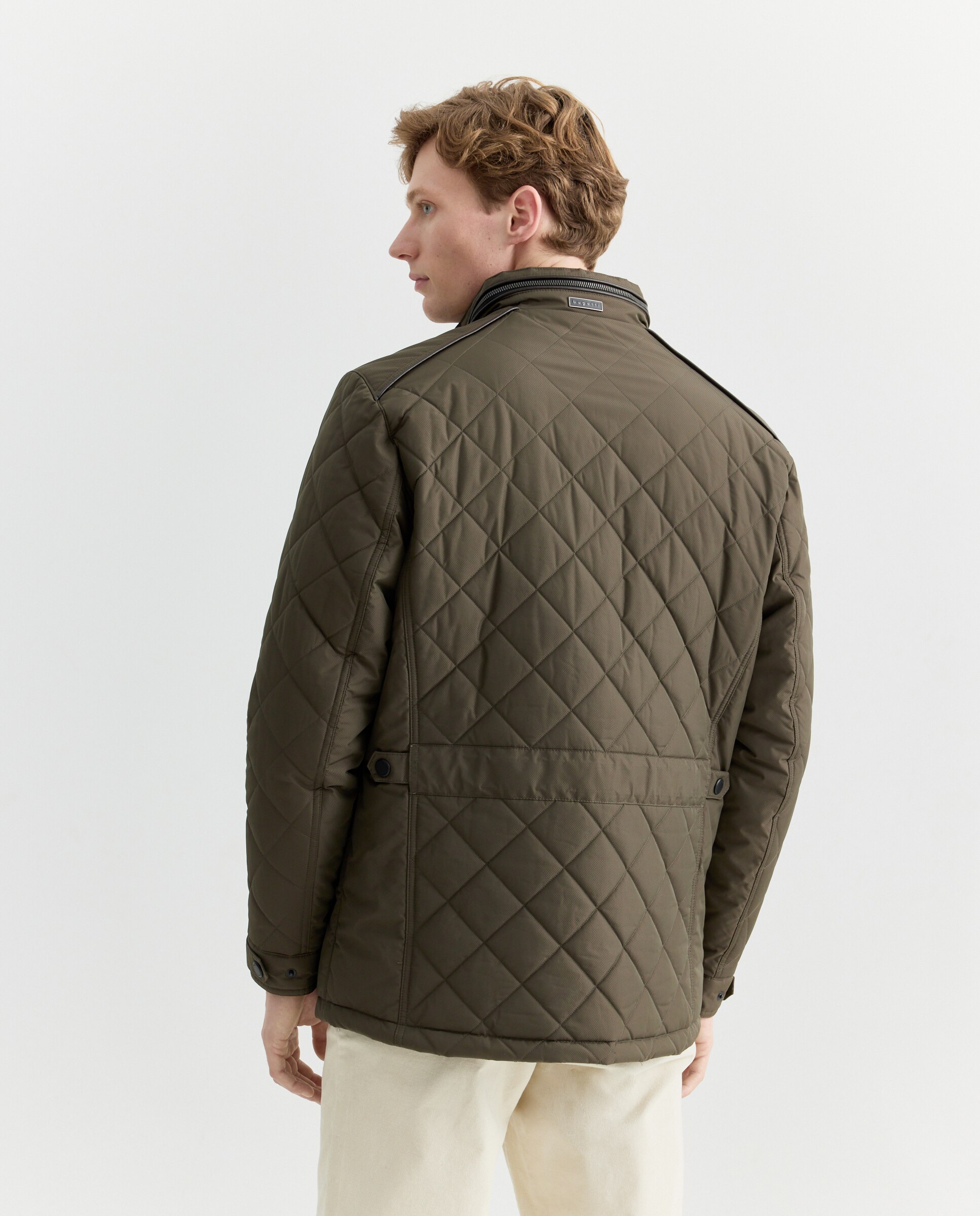 Chaquetón de hombre con bolsillos inclinados - Bugatti - Verde oscuro Verde oscuro-3