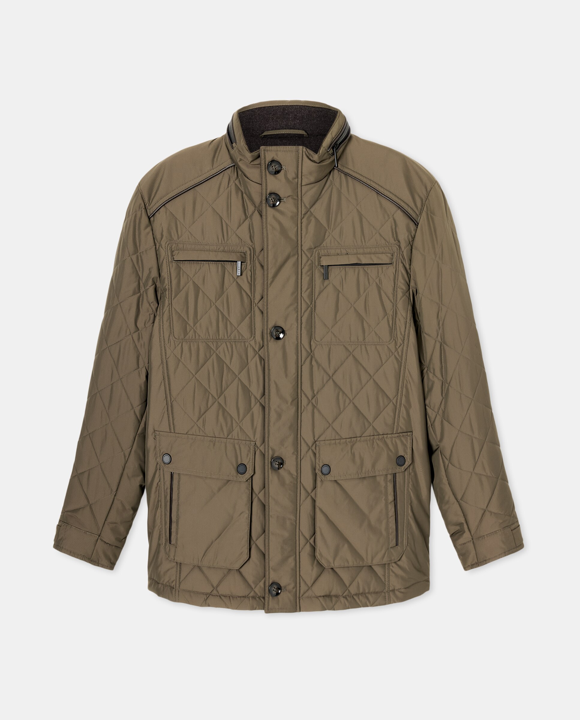 Chaquetón de hombre con bolsillos inclinados - Bugatti - Verde oscuro Verde oscuro-4