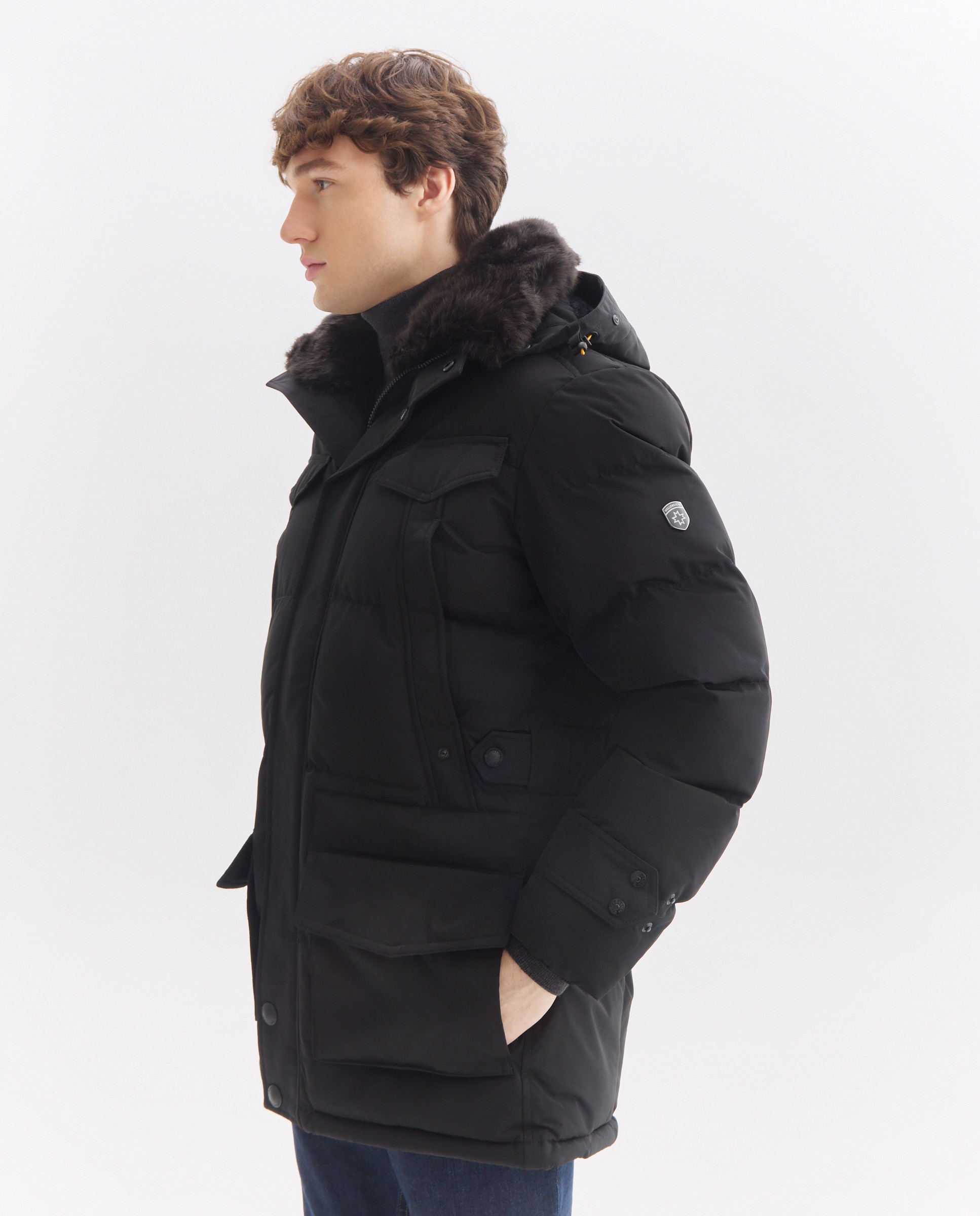 Parka de hombre acolchada con capucha desmontable - Wellensteyn - Negro Negro-2