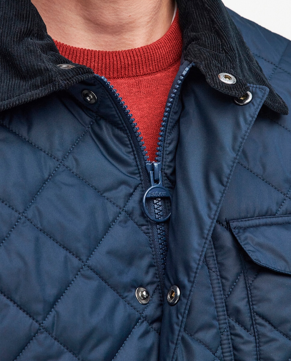 Chaqueta acolchada con cierre frontal de cremallera y corchetes. - Barbour - Azul Azul-4