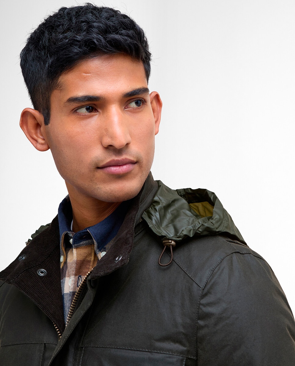 Imagen 3 de Chaqueta encerada de 170 g con tartán y forro de nailon. - Barbour - Verde Verde
