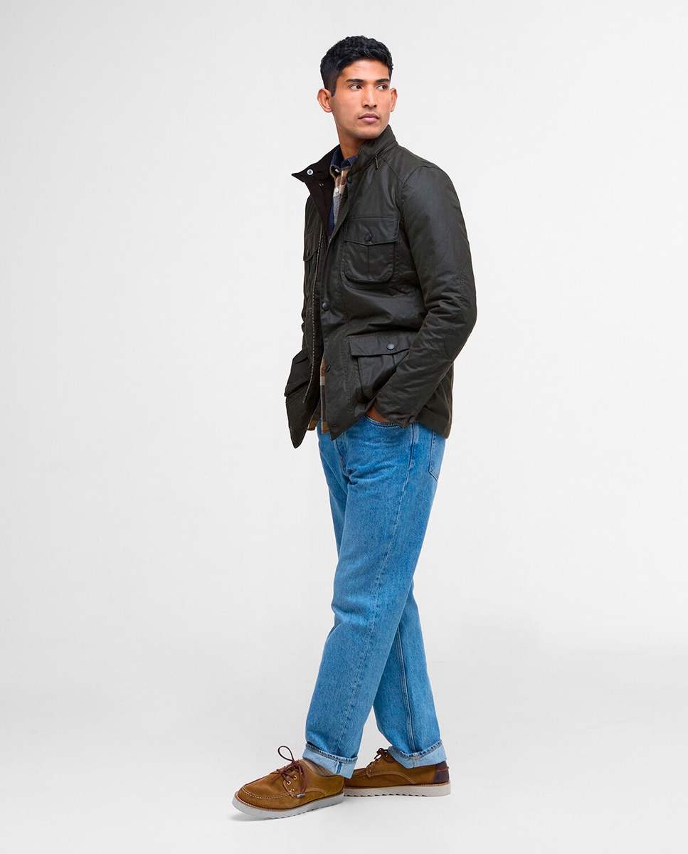 Imagen 7 de Chaqueta encerada de 170 g con tartán y forro de nailon. - Barbour - Verde Verde