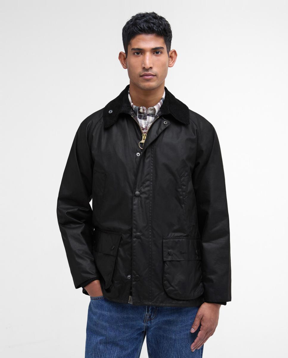 Imagen 1 de Chaqueta clásica encerada con mangas raglán. Negro