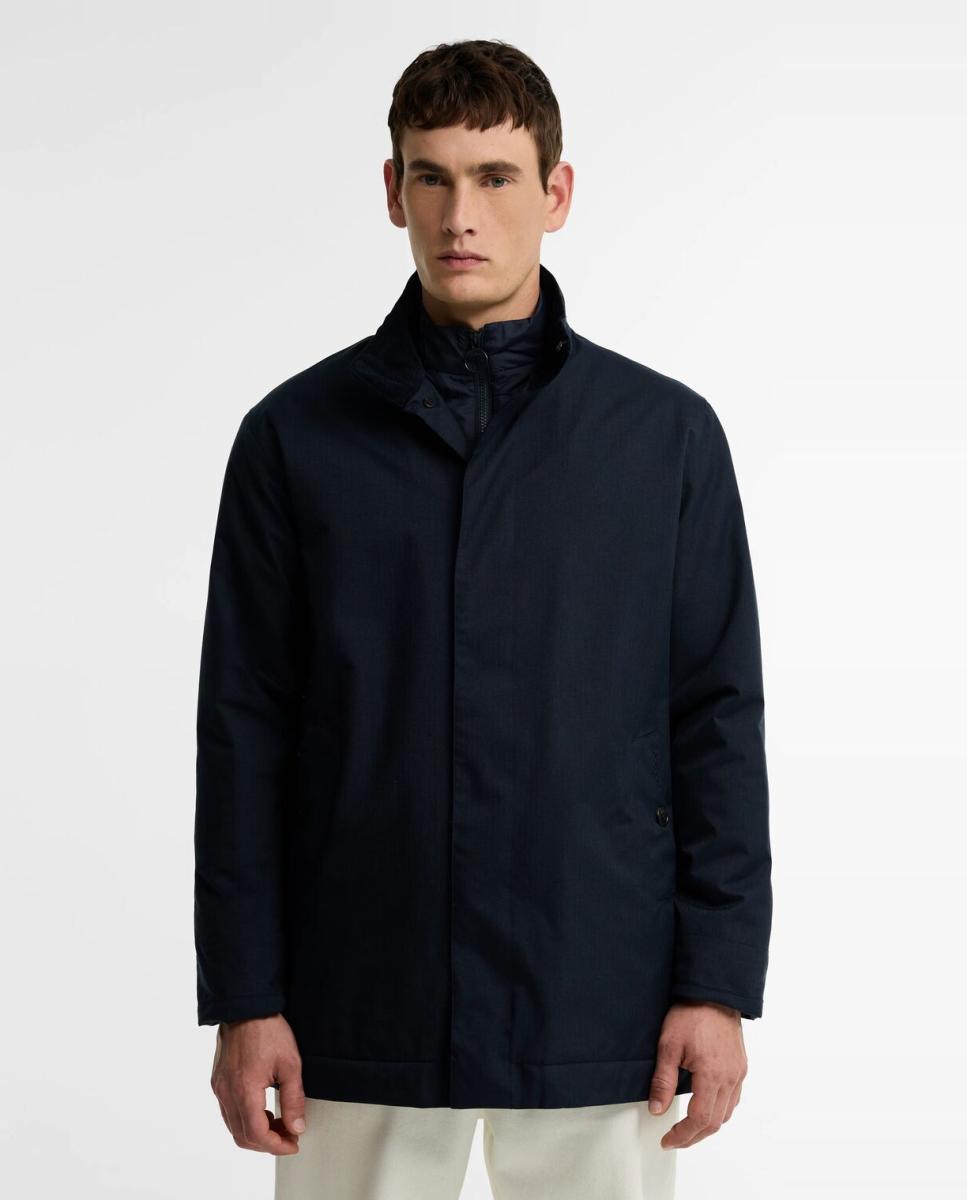 Imagen 1 de Gabardina acolchada encerada impermeable. Azul