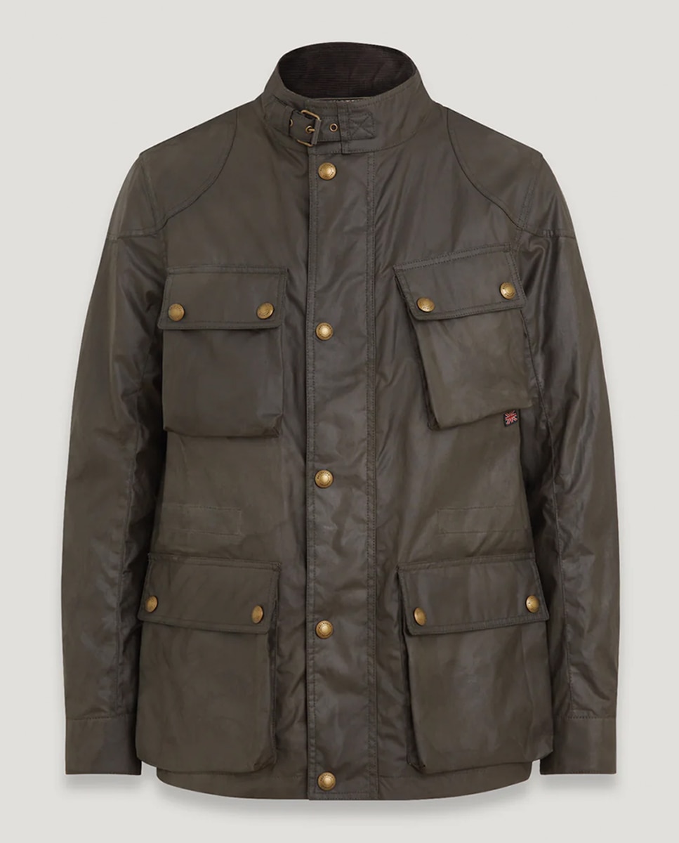 Imagem 0 de Casaco de algodão encerado três quartos verde