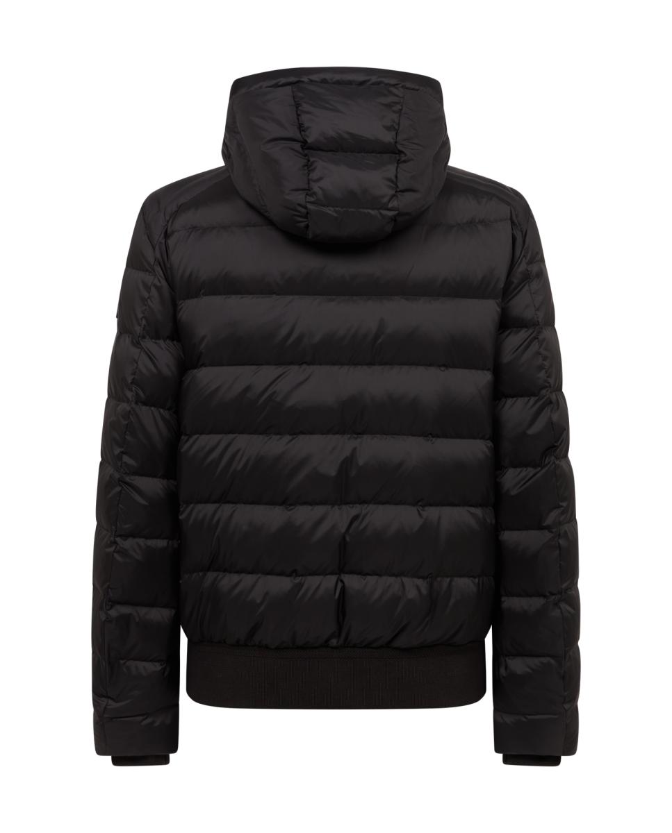 Blusão Bomber Acolchoado Curto com Capuz Preto-2