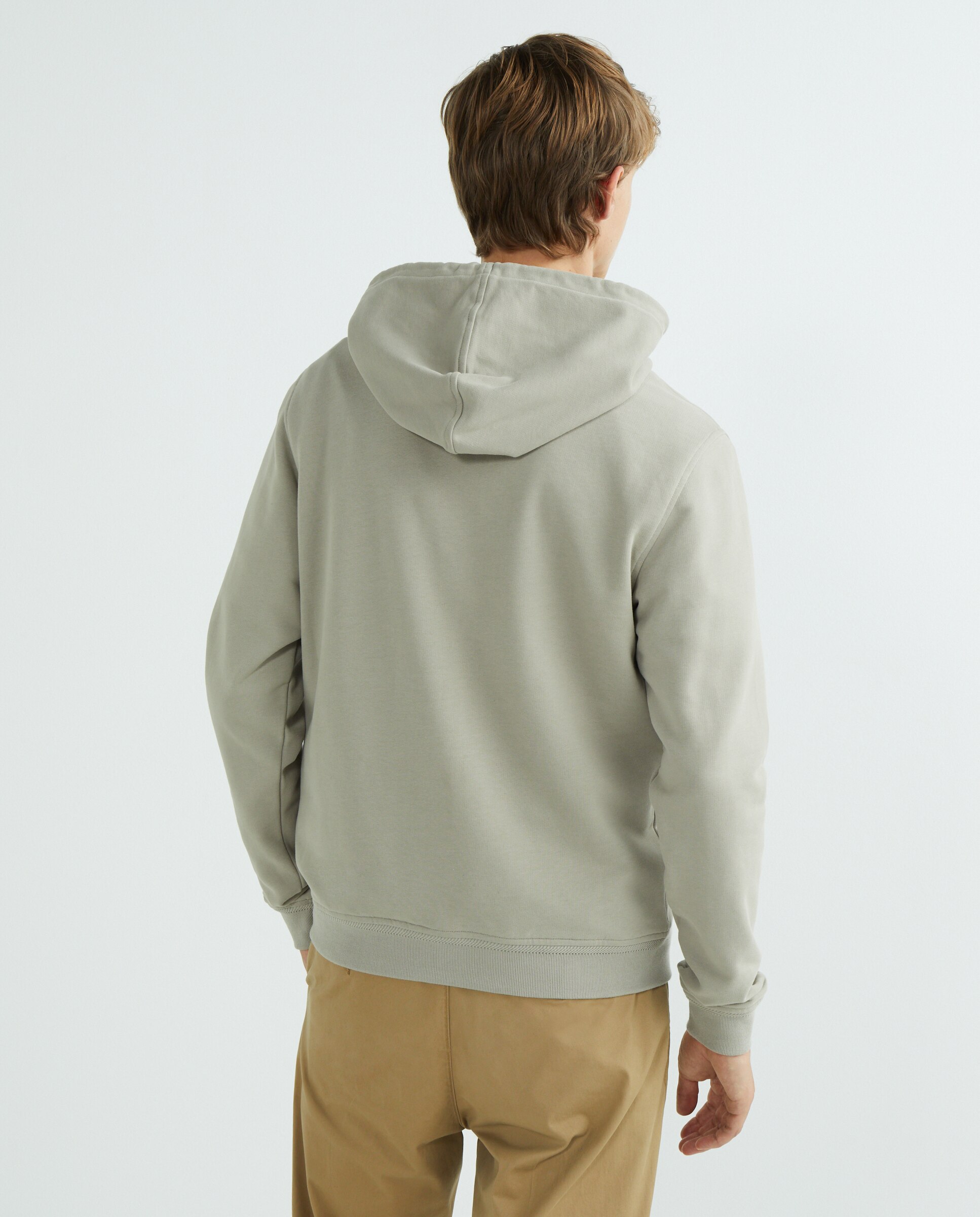 Sweatshirt de homem com capuz Cinzento-3