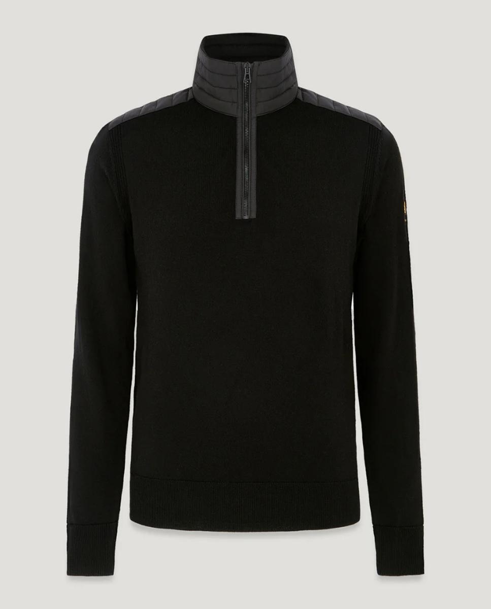 Imagen 1 de JERSEY QUATER ZIP CON NYLON - Belstaff - Negro Negro