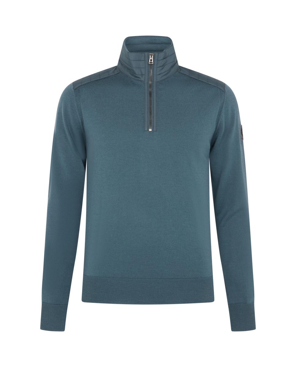 Imagen 0 de JERSEY QUATER ZIP CON NYLON Azul claro