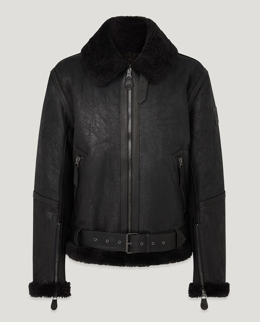 Imagem 0 de Casaco em Pele com Pelo de Borrego em Contraste por Dentro