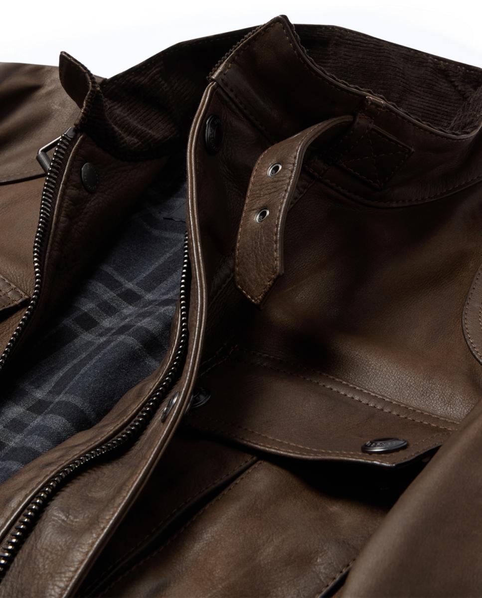 CAZADORA GANGSTER NOBUCK - Belstaff - Gris claro Gris claro-3