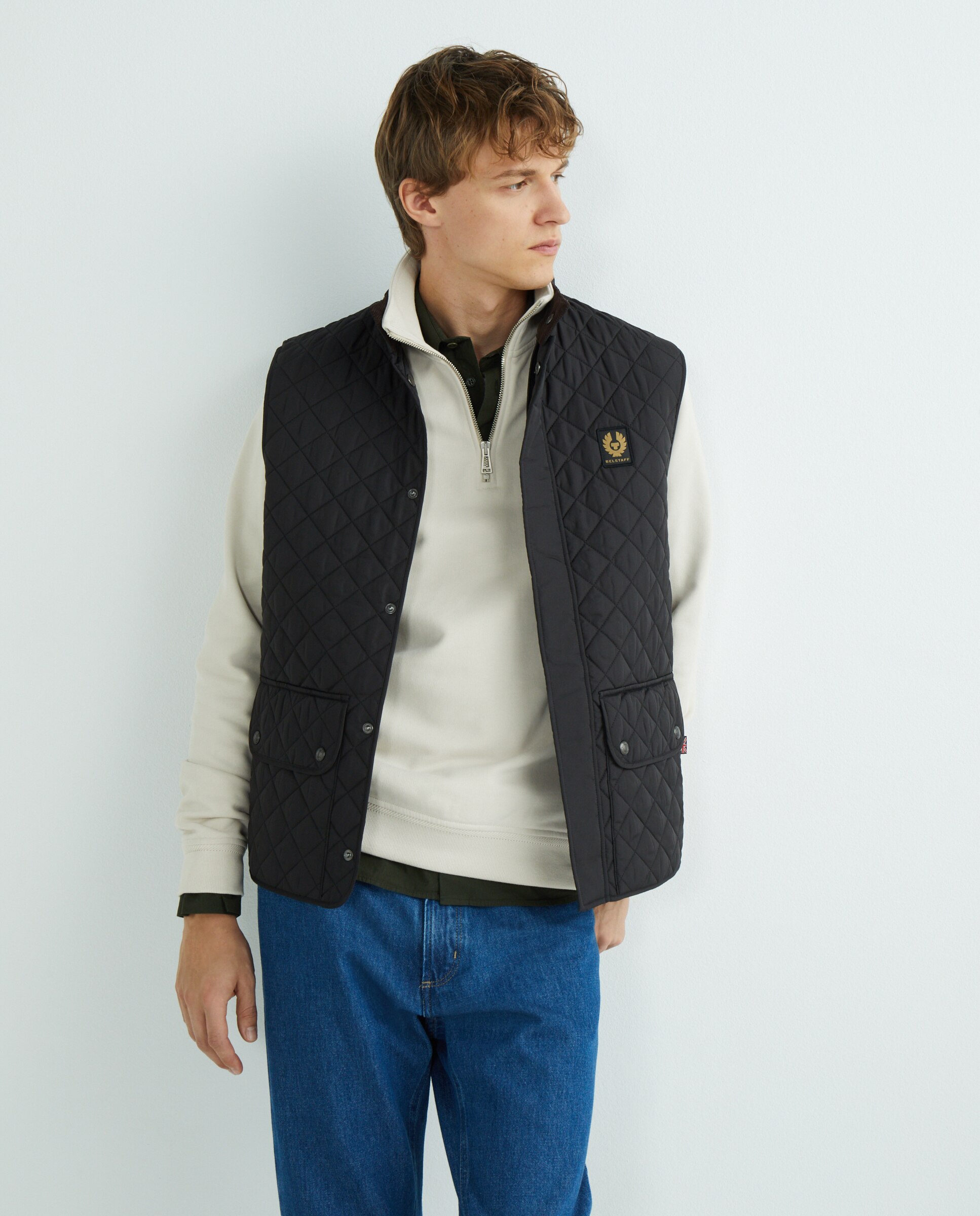 Chaleco de hombre acolchado con dos bolsillos - Belstaff - Negro Negro-2