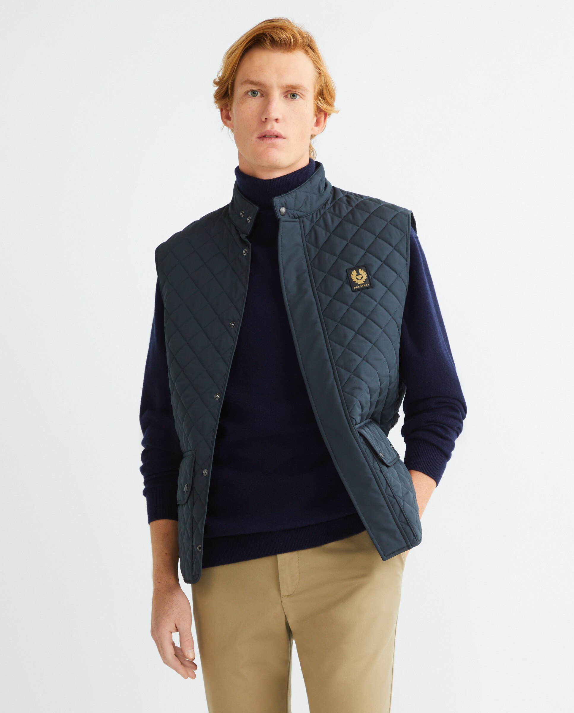 Chaleco de hombre acolchado con dos bolsillos - Belstaff - Azul marino Azul marino-2