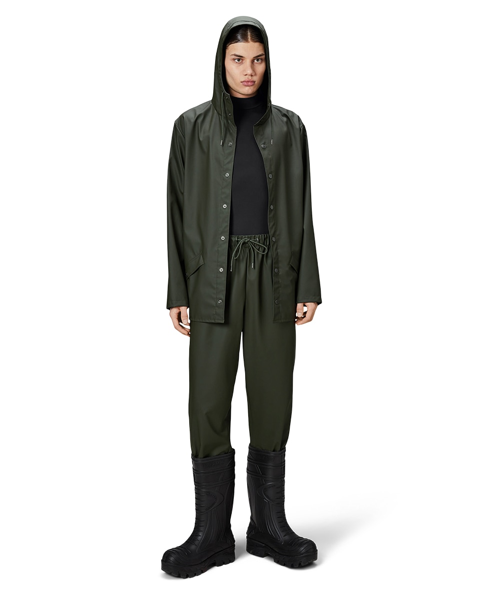 Parka de hombre corta lluvia - Rains - Verde militar Verde militar-4