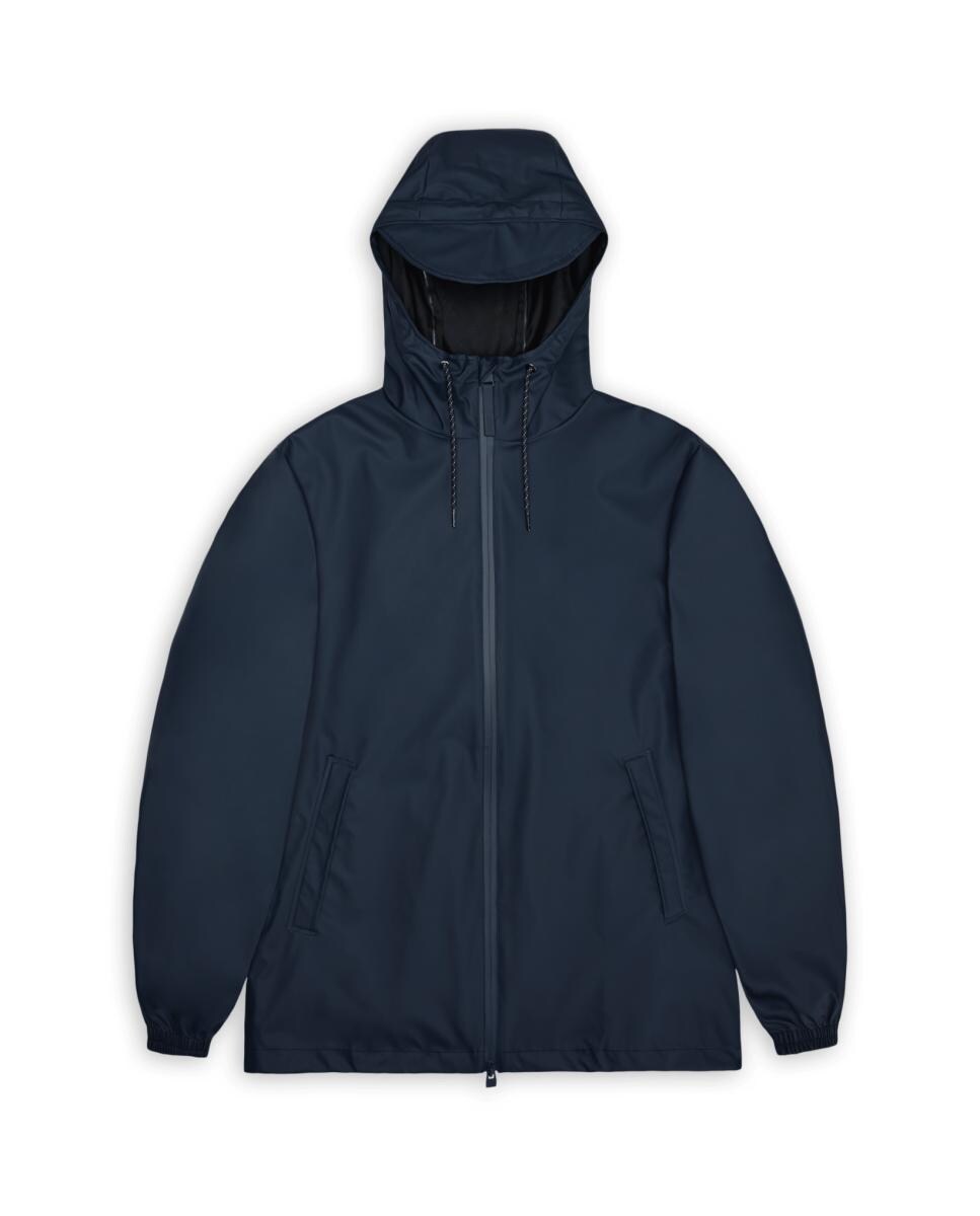 Imagen 0 de Parka corta de lluvia con faldón y cremallera de hombre Azul