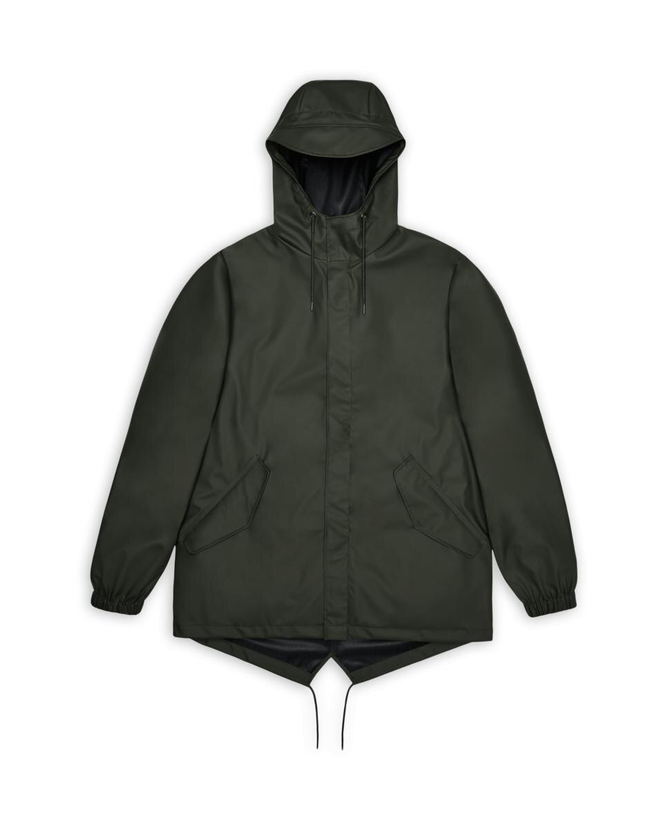 Parka de hombre corta lluvia - Rains - Verde oscuro Verde oscuro-4
