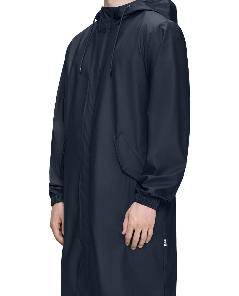 Impermeável Tipo Parka Comprida Fishtail Azul-marinho-3