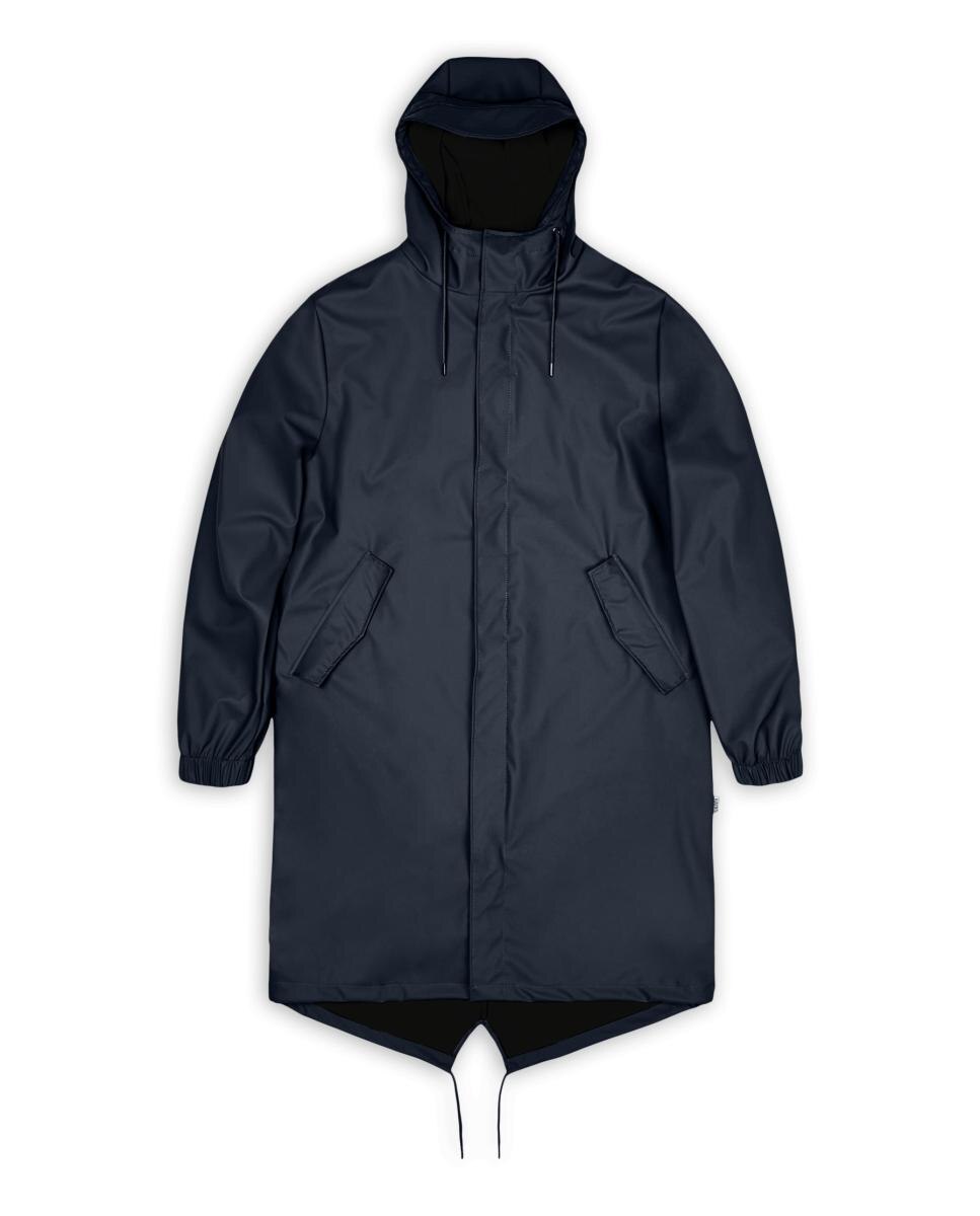 Impermeável Tipo Parka Comprida Fishtail Azul-marinho-4