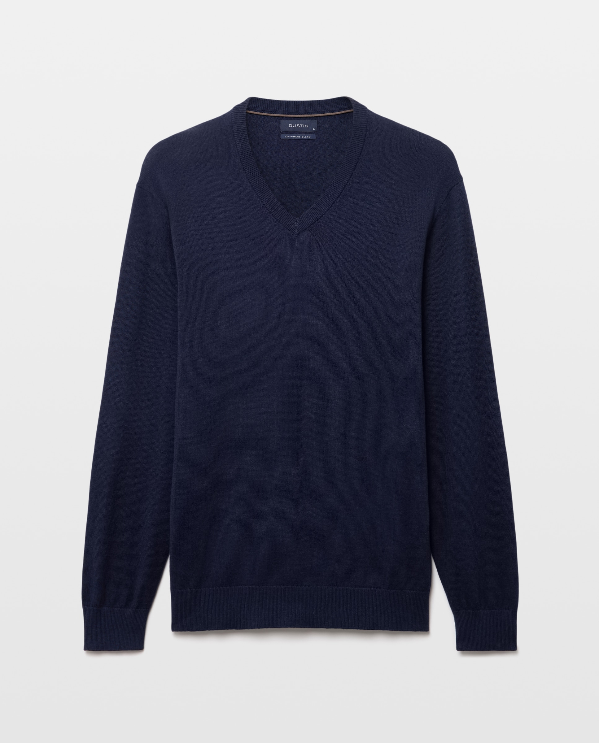Jersey cuello pico liso algodón - Dustin - cashmere de hombre - Azul marino Azul marino-4