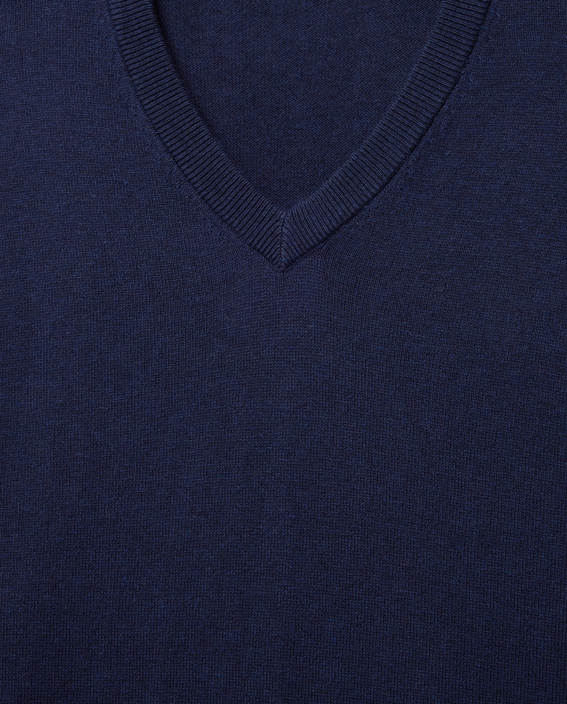 Jersey cuello pico liso algodón - Dustin - cashmere de hombre - Azul marino Azul marino-5