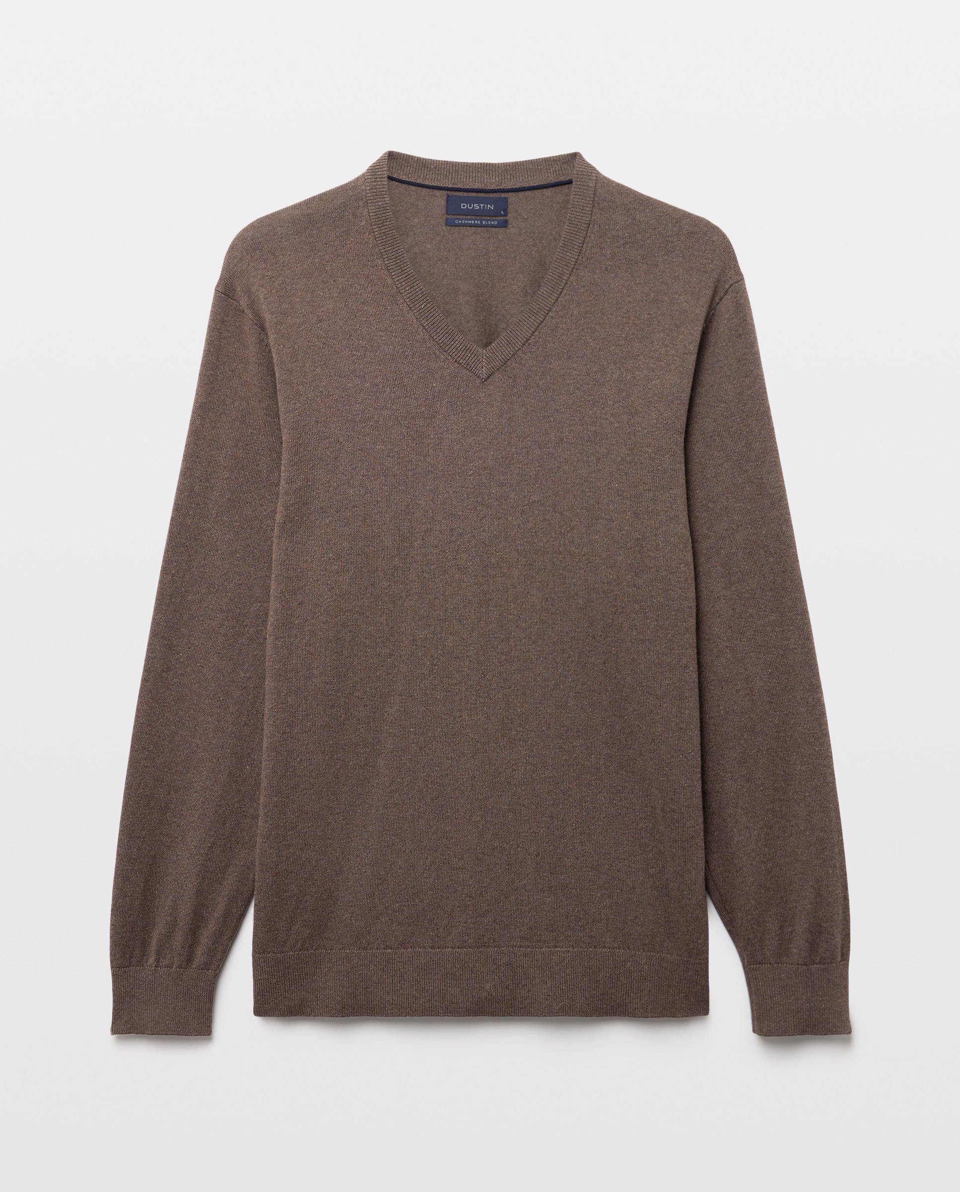 Jersey cuello pico liso algodón - Dustin - cashmere de hombre - Marrón claro Marrón claro-4
