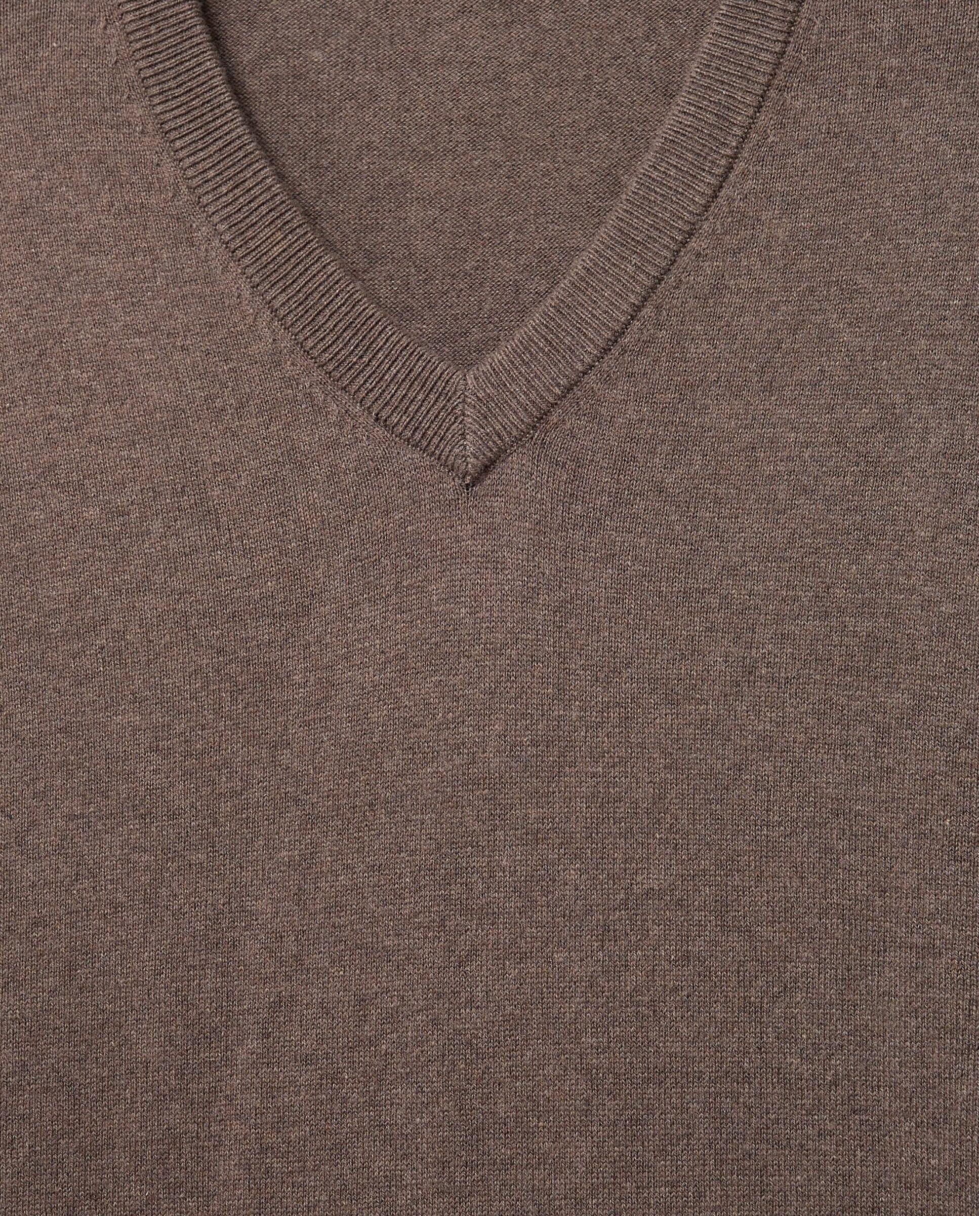 Jersey cuello pico liso algodón - Dustin - cashmere de hombre - Marrón claro Marrón claro-5