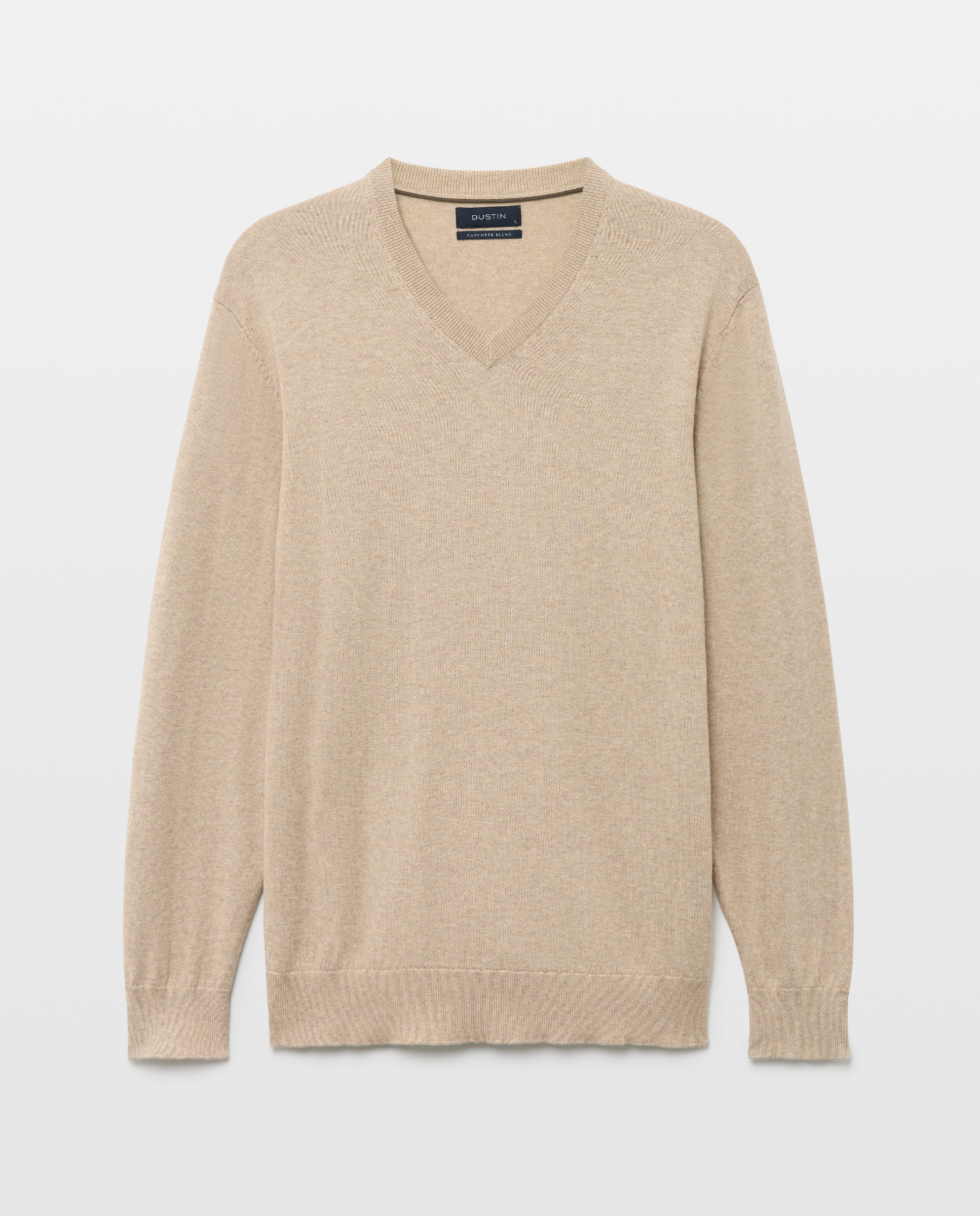 Jersey cuello pico liso algodón - Dustin - cashmere de hombre - Beige Beige-4