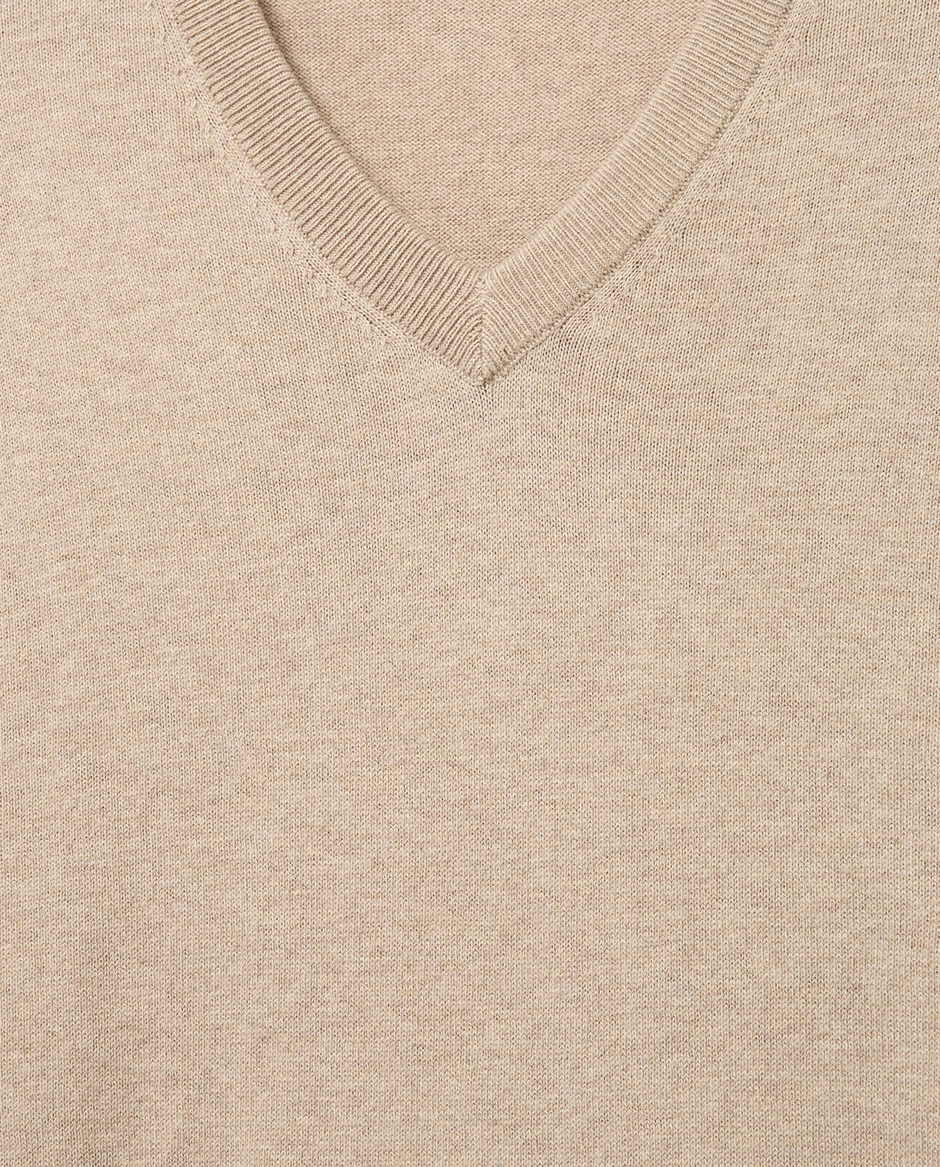 Jersey cuello pico liso algodón - Dustin - cashmere de hombre - Beige Beige-5