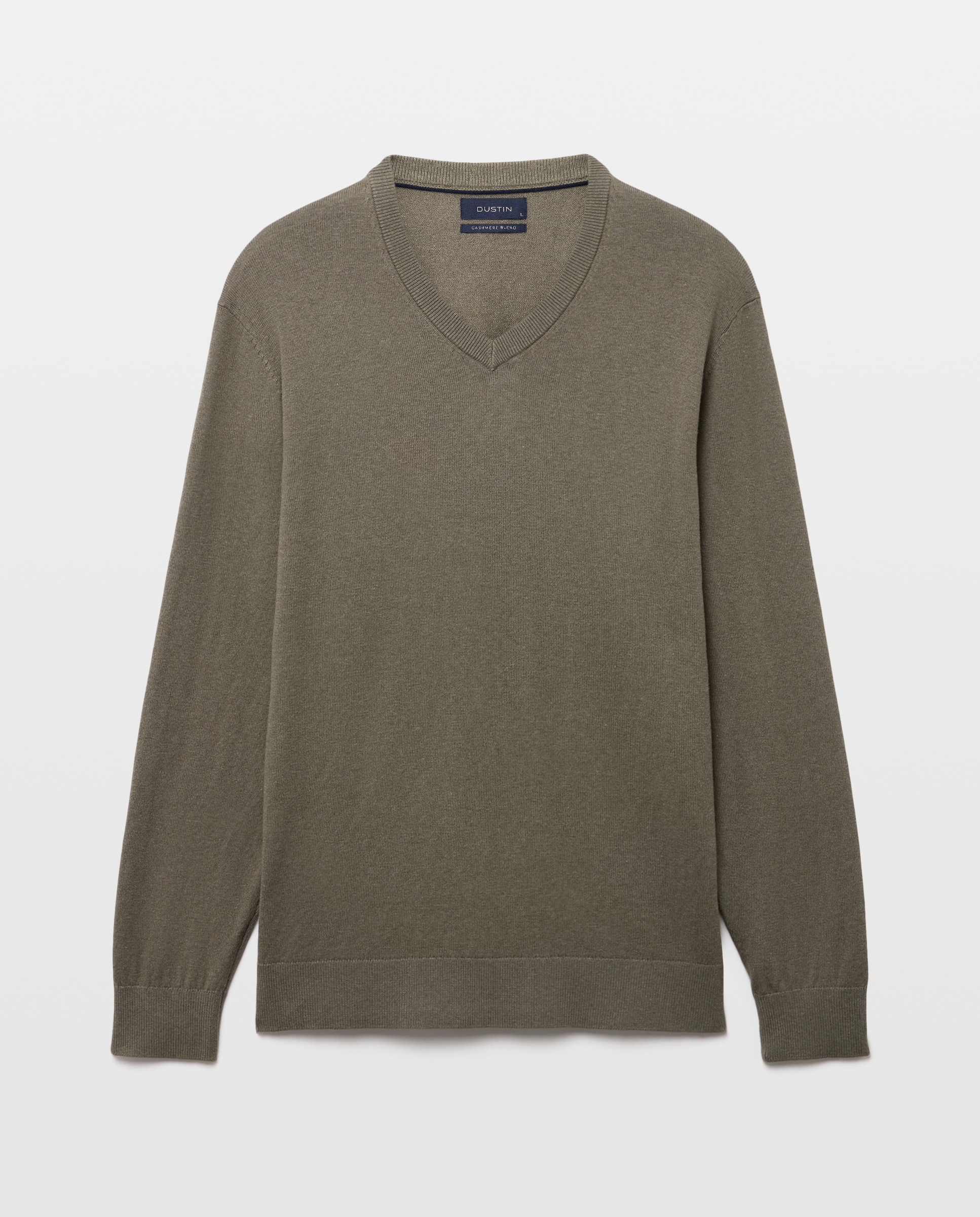 Jersey cuello pico liso algodón - Dustin - cashmere de hombre - Verde Verde-4