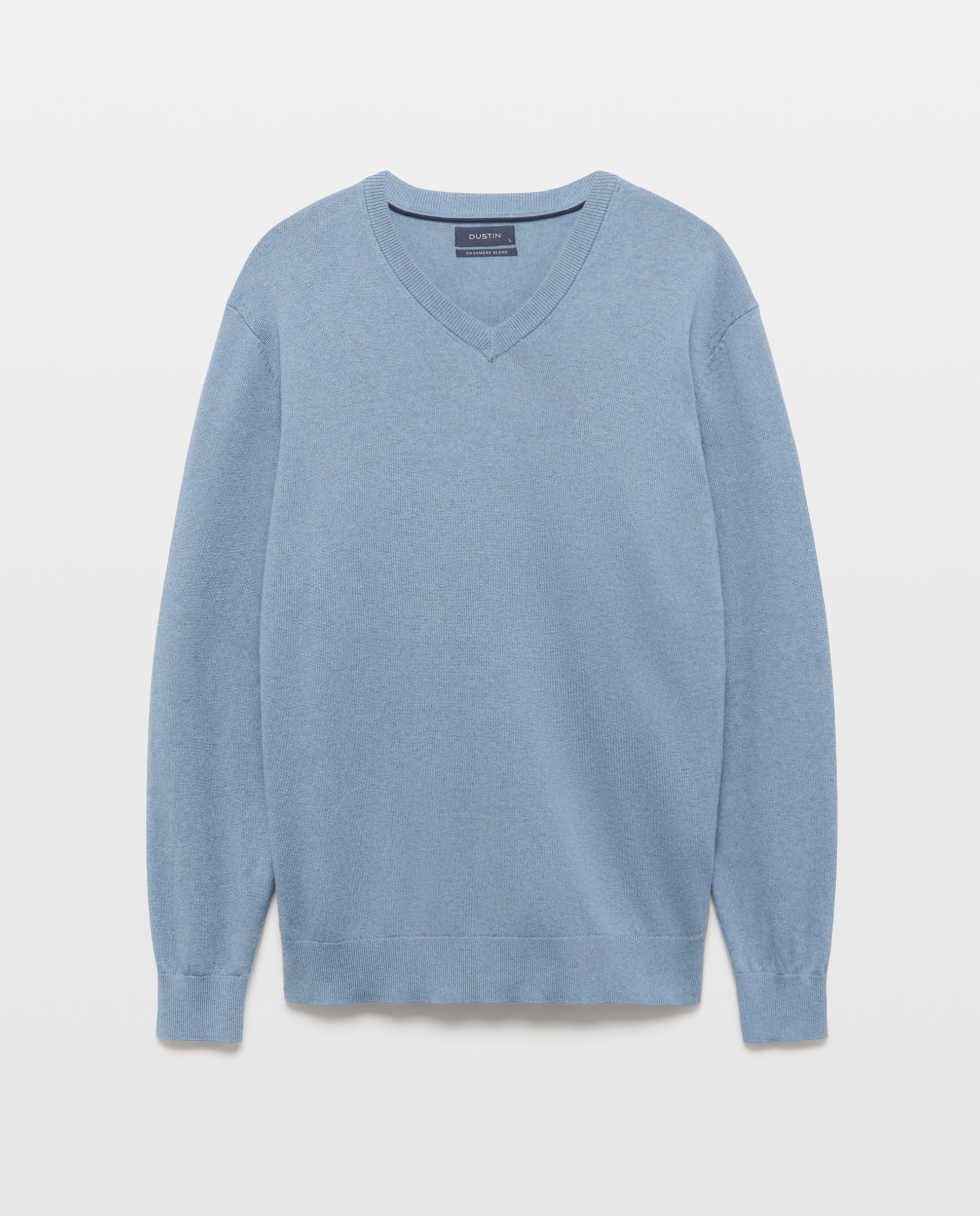Jersey cuello pico liso algodón - Dustin - cashmere de hombre - Azul Azul-4