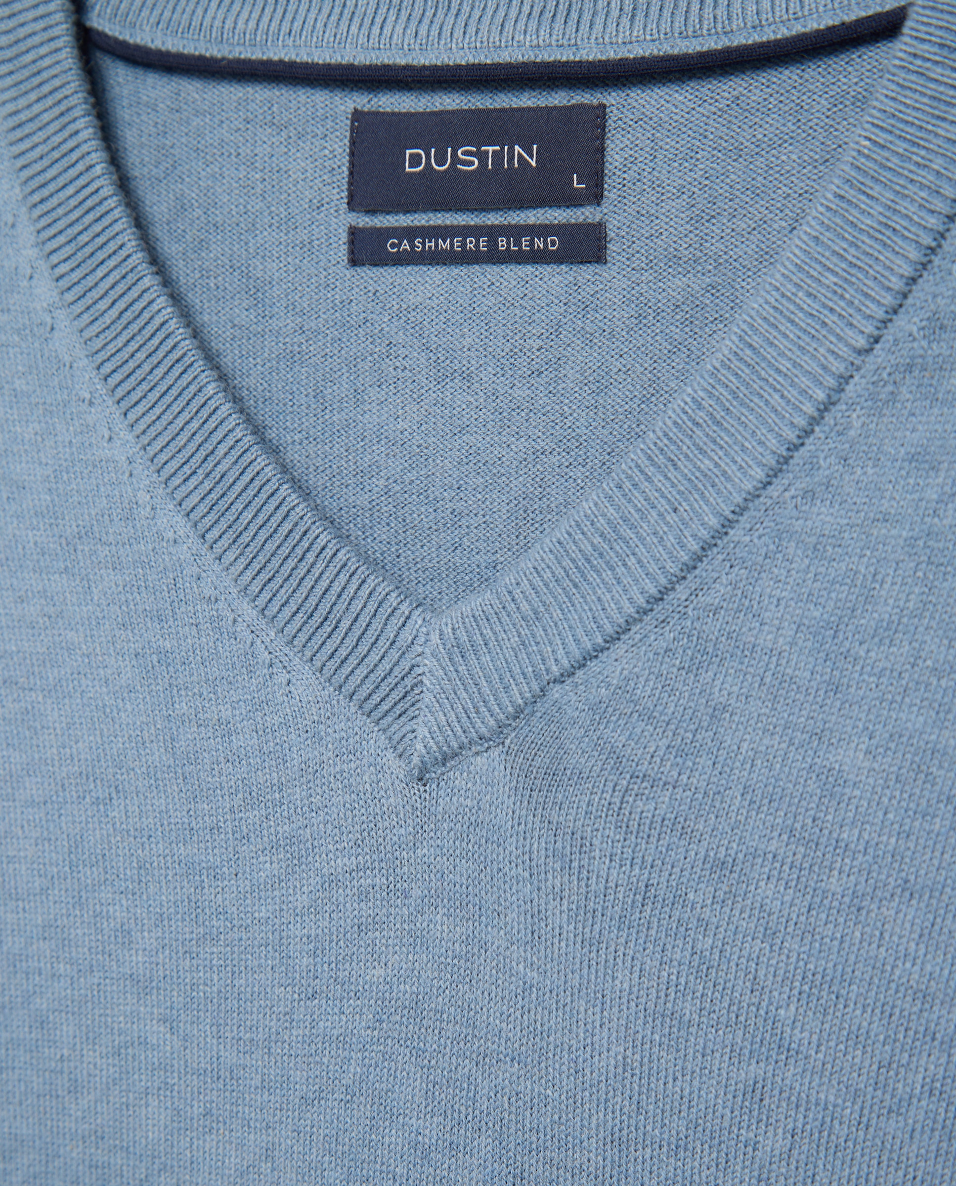 Jersey cuello pico liso algodón - Dustin - cashmere de hombre - Azul Azul-5
